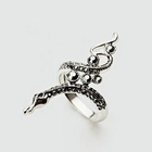 Moonbasa - Rhinestone Snake Ring