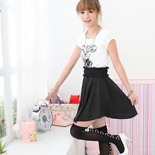'Bear' Print Color-Block Dress