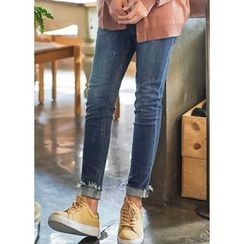 JOGUNSHOP - Straight-Cut Distressed Jeans JOGUNSHOP - Straight-Cut Distressed Jeans