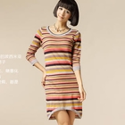 NAIYE - 3/4-Sleeve Striped Knit Dress