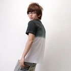 SeventyAge - Gradient V-Neck Short Sleeve T-Shirt