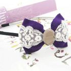 Fit-to-Kill - Flannelette Bow Hair Hoop -Purple