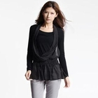 O.SA - Set: Polka-Dotted Chiffon Halter Top + Long-Sleeve T-Shirt