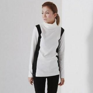 Color-Block Turtleneck Top