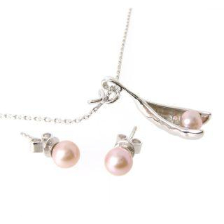 Pea in the Pod Earrings and Necklace Set (Plum Pearl) Pea in the Pod Earrings and Necklace Set (Plum Pearl)