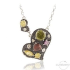 Cuteberry - Rhinestone Hearts Necklace