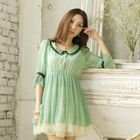 Tokyo Fashion - Lace-Trim Pleated Dress