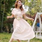 Angel Love - Tulle-Yoke Chiffon Maxi Dress