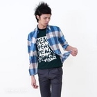 INTHING - Elbow-Sleeve Plaid Shirt