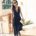 PUFFY - Sleeveless Chiffon Maxi Dress