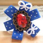 Fit-to-Kill - Hand made Elegant red diamond with blue spot cotton ring