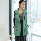 ANNINA - Color-Block Drawstring-Waist Trench Coat