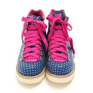 Dotted Lace-Up High-Top Sneakers