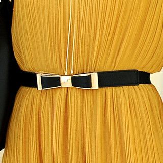 Bow-Accent Elasticized Slim Belt