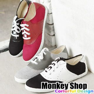 Faux-Leather Canvas Sneakers