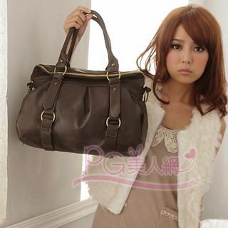Faux-Leather Satchel Faux-Leather Satchel