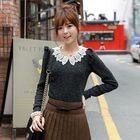 CLICK - Crochet-Neckline Knit Top