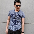 MURATI - Anchor-Print Striped T-Shirt