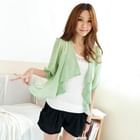 Tokyo Fashion - Drape-Front Chiffon Cropped Cardigan
