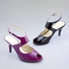 Moonbasa - Open-Toe Ankle-Strap Patent Sandals