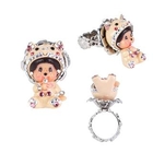 Atelier - Platinum Plated Ring  with Animal MCC Pig Monchhichi 
