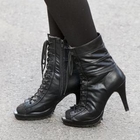 REDOPIN - Peep-Toe Lace-Up Boots