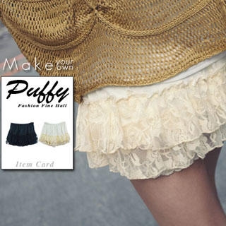 Lace-Layered Satin Boy Shorts