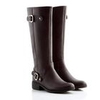 Moonbasa - Genuine Leather Buckled Tall Boots