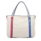 Let's Fly - Contrast-Trim Woven Tote