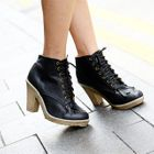 SOHO Central - Fringed Lace-Up Ankle Boots