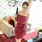 Jack Grace - Buttoned Layered-Front Tube Dress