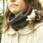 ESCOBARIA - Reversible Neckwarmer - Open Knit/Stripe