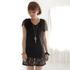 MYHEART - Woven Chiffon Appliqué Lace Top