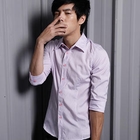 MR.PARK - 3/4-Sleeve Pinstriped Shirt