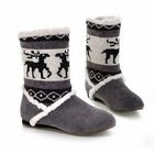 Smoothie - Deer-Pattern Fleece-Lined Short Boots