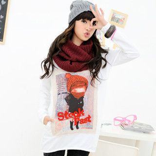 Girl Print Pullover
