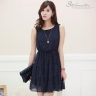 Stylementor - Sleeveless Polka Dot Tiered Dress
