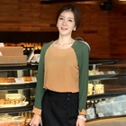 CLICK - Zip-Shoulder Contrast Sleeve Top