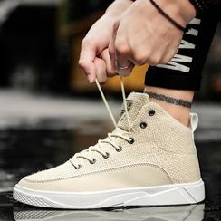 Chariot - High Top Canvas Lace-Up Sneakers Chariot - High Top Canvas Lace-Up Sneakers