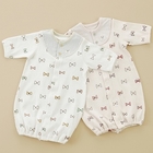 coeur a coeur - Bow Print Stripe Trim Convertible Rompers