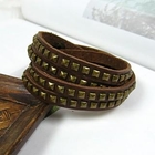 OWL Fashion - Genuine-Leather Studded Bangle