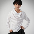 deepstyle - Funnel Neck Asymmetric Hem Top