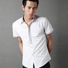 Men SP - Striped-Trim Dress Shirt