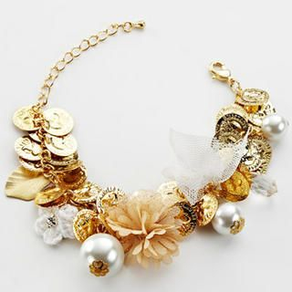 Flower-Accent Beaded Bracelet