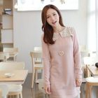 CLICK - Dotted Collar Long Knit Top