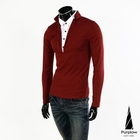 Purplow - Inset Shirt Long-Sleeve Top