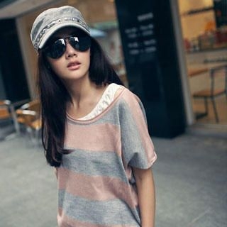 Rib-Hem Stripe Knit Top Rib-Hem Stripe Knit Top