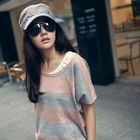 PUFFY - Ribbed-Hem Striped Knit Top