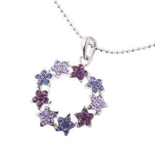Circular Flowers Crystal Pendant (Purple)