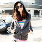 Ando Store - Faux Leather-Trim Hoodie